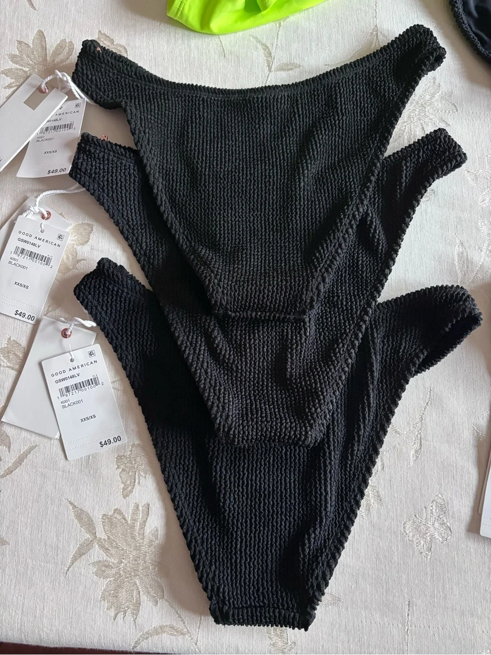 $463 Bundle 7 Piece Good American Bathing Suit XXS/XS One Piece, Monokini Bikini